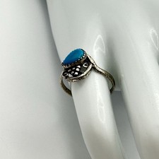Fred Harvey Era STG 925 Sterling Silver Pear Turquoise Southwest Ring Size 6.5 - Additional view 15