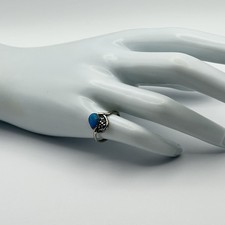 Fred Harvey Era STG 925 Sterling Silver Pear Turquoise Southwest Ring Size 6.5 - Additional view 17