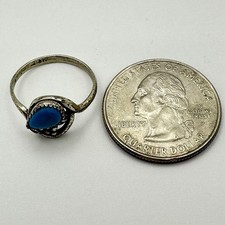 Fred Harvey Era STG 925 Sterling Silver Pear Turquoise Southwest Ring Size 6.5 - Additional view 20