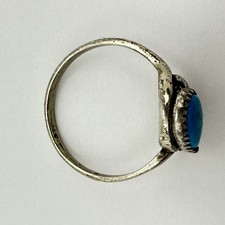 Fred Harvey Era STG 925 Sterling Silver Pear Turquoise Southwest Ring Size 6.5 - Additional view 5