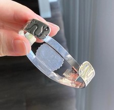 Vintage Navajo Fred Harvey Turquoise Snake Thunderbird Sterling Silver Bracelet - Additional view 3