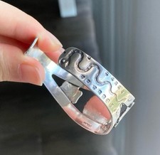 Vintage Navajo Fred Harvey Turquoise Snake Thunderbird Sterling Silver Bracelet - Additional view 4