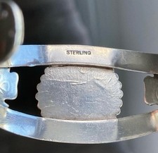 Vintage Navajo Fred Harvey Turquoise Snake Thunderbird Sterling Silver Bracelet - Additional view 6