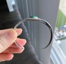 Vintage Navajo Fred Harvey Turquoise Snake Thunderbird Sterling Silver Bracelet - Additional view 7