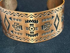 Vintage Copper Fred Harvey Era Southwest Cuff Bracelet