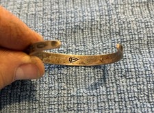Vtg pre WWII Navajo Sterling 900 Coin Silver Fred Harvey Era Child Cuff Bracelet - Additional view 4