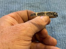Vtg pre WWII Navajo Sterling 900 Coin Silver Fred Harvey Era Child Cuff Bracelet - Additional view 2