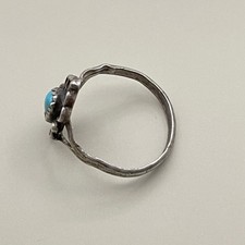 Vintage Sterling Silver Turquoise sz 8 Fred Harvey Era Navajo Souvenir Ring - Additional view 10