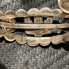 Vintage 1930’s Fred Harvey Era Green Turquoise Coin Silver T-Bird Cuff  Bracelet - Additional view 8