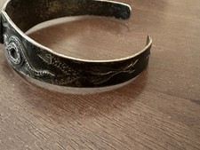 Vintage Navajo Fred Harvey Turquoise Snake Arrow Sterling Silver Bracelet - Additional view 2