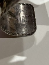 Southwest Sterling Fred Harvey Turquoise Cuff Bracelet Nice Stamp Work 48 Grams - Additional view 5