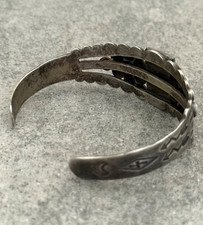 RARE FRED HARVEY ERA Navajo CERRILLOS Turquoise Sterling BUTTONS Bracelet 6.9 in - Additional view 8