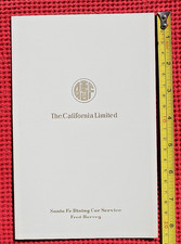 1940 California Limited Santa Fe Railroad Menu Fred Harvey Railway Train Dining