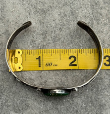 Vintage 40s FRED HARVEY era Navajo Thunderbird Turquoise Silver Bracelet 7.25 in - Additional view 14