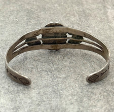 Vintage FRED HARVEY ERA Navajo Turquoise STAMPED Sterling Bracelet 6.75 in - Additional view 7