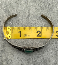 Vintage FRED HARVEY ERA Navajo Turquoise STAMPED Sterling Bracelet 6.75 in - Additional view 9