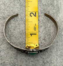 Vintage FRED HARVEY ERA Navajo Turquoise STAMPED Sterling Bracelet 6.75 in - Additional view 10