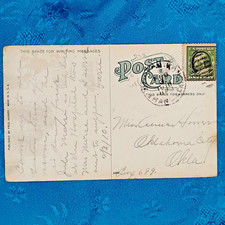 POSTCARD Newton Kansas Main Street Looking South Postmark 1910 Stamp Fred Harvey - Additional view 1