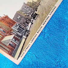 POSTCARD Newton Kansas Main Street Looking South Postmark 1910 Stamp Fred Harvey - Additional view 3