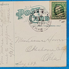 POSTCARD Newton Kansas Main Street Looking South Postmark 1910 Stamp Fred Harvey - Additional view 7