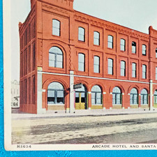 POSTCARD Arcade Hotel And Santa Fe Station Newton Kansas Published Fred Harvey - Additional view 3