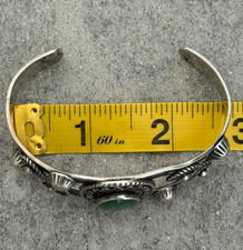 Vintage FRED HARVEY ERA Navajo Turquoise SNAKE CONCHO Sterling Bracelet 6.75 in - Additional view 9