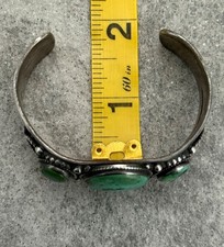 OLD Fred Harvey Era Native American Navajo Turquoise Sterling Bracelet 6.25 in - Additional view 12