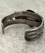 OLD Fred Harvey Era Native American Navajo Turquoise Sterling Bracelet 6.25 in - Additional view 7