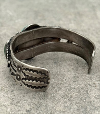 OLD Fred Harvey Era Native American Navajo Turquoise Sterling Bracelet 6.25 in - Additional view 8