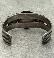 OLD Fred Harvey Era Native American Navajo Turquoise Sterling Bracelet 6.25 in - Additional view 9