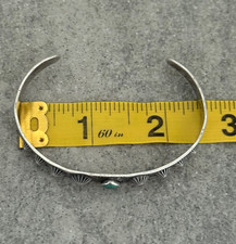OLD FRED HARVEY ERA Navajo Turquoise Repousse Snakes Sterling Bracelet 6.75 in - Additional view 9