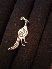 Vintage Fred Harvey Era Sterling Silver Navajo Sandcast Road Runner Pin Brooch