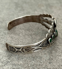 RARE FRED HARVEY ERA Navajo CERRILLOS Turquoise Sterling Bracelet 6.9 in - Additional view 7
