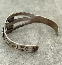 RARE FRED HARVEY ERA Navajo CERRILLOS Turquoise Sterling Bracelet 6.9 in - Additional view 10