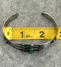 RARE FRED HARVEY ERA Navajo WHIRLING LOG Turquoise Sterling Bracelet 6.75 in - Additional view 9