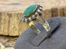 Fred Harvey Era Navajo Sterling Silver Turquoise Beaded Ring sz 6.75--LBB25.18 - Additional view 3