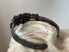 Vintage Sanford Fred Harvey Era Nickel Silver Green Turquoise Cuff Bracelet - Additional view 4