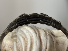 Vintage Sanford Fred Harvey Era Nickel Silver Green Turquoise Cuff Bracelet - Additional view 8