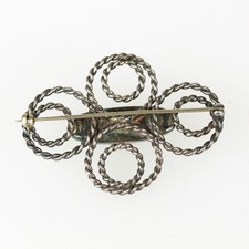 Early Fred Harvey Era Navajo Sterling Silver Rope & Hubbell Glass Brooch - Additional view 3