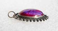 Vintage Fred Harvey Era DRAGON'S BREATH OPAL Sterling Silver Pendant NATIVE AMER - Additional view 3