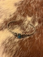 Vintage Navajo  Turquoise Native American Cuff Bracelet Fred Harvey Era - Additional view 7