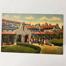 Postcard Fred Harvey Indian Building Alvarado Hotel Albuquerque NM J13