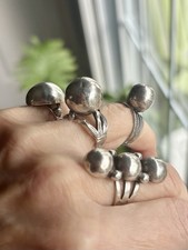 Fred Harvey Early Examples Silver Navajo Pearls Native American Ring Lot Antique - Additional view 2