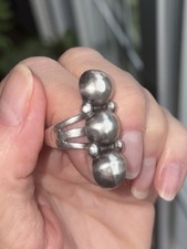 Fred Harvey Early Examples Silver Navajo Pearls Native American Ring Lot Antique - Additional view 6