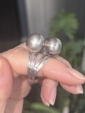 Fred Harvey Early Examples Silver Navajo Pearls Native American Ring Lot Antique - Additional view 7