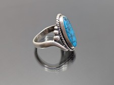 Rare Dainty Vtg Fred Harvey Era Bell Trading Post Sterling Silver Turquoise Ring - Additional view 15