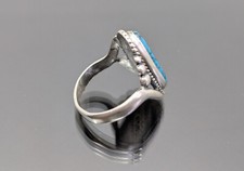 Rare Dainty Vtg Fred Harvey Era Bell Trading Post Sterling Silver Turquoise Ring - Additional view 8