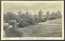 Kansas City MO Swope Park Entrance VTG Fred Harvey Standard Postcard Unposted