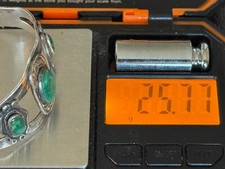 Vintage Navajo Fred Harvey Era, Sterling Green Turquoise Stamped Cuff--2793.25 - Additional view 6