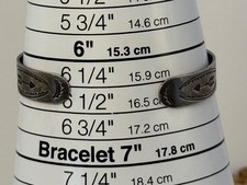 Vintage Bell Trading Fred Harvey Era Sterling Turquoise Stamped Cuff--2794.25 - Additional view 6
